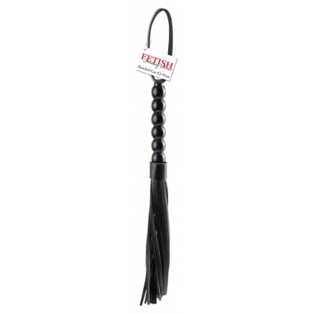 Beaded Cat-o-Nine Tails Negru