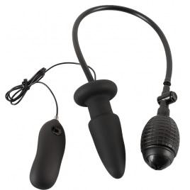 Inflatable Vibrating Anal Plug Negru pe xBazar