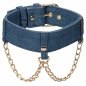 Ride Em Denim Collar and Leash Albastru