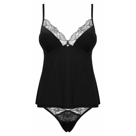 Set Obsessive Bella Rou Top Negru XS-S